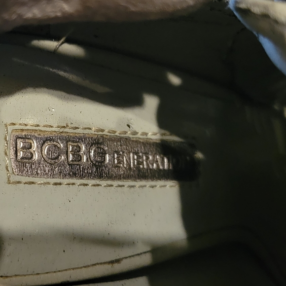 BCBG Womens Grey Leather Open Toe Buckle Stiletto Heel Ankle Strap Booties 6M - Picture 11 of 16